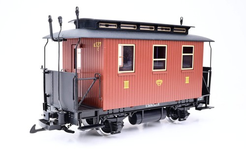 LGB G Gauge 30096 Vagón de pasajeros Saxon Passenger Car Brown - en caja | Condition: Used