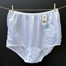 Carole Vintage Pillowtab Panties Sissy Nylon Brief Lace Applique NOS NWT Size 7
