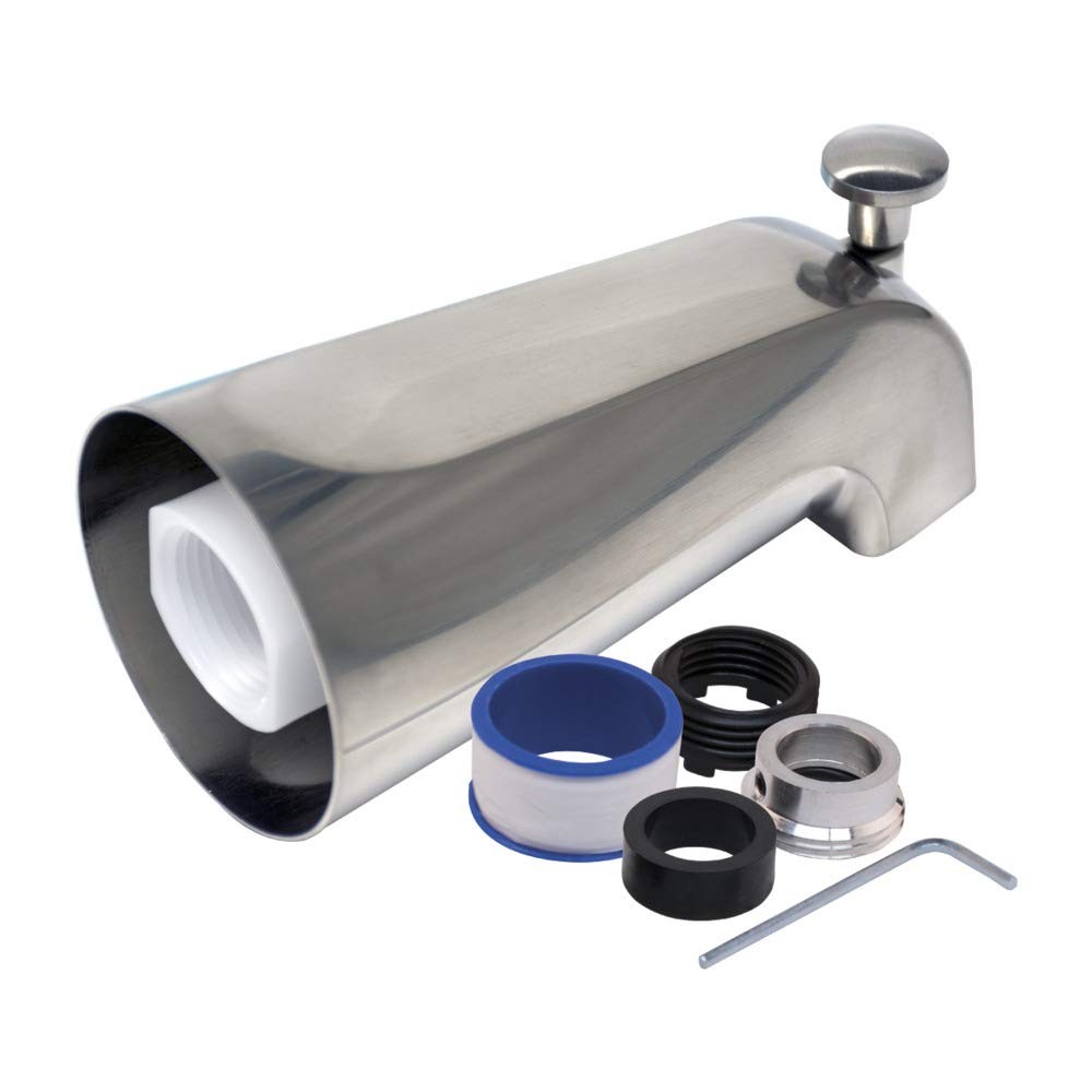 5-1/8 Inch Universal Tub Spout with Diverter, Brushed Nickel