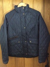 Image of Barbour Crawford Cavalry Quilt Jacket New, Dark Navy Blue, Ladies 16, RRP £189