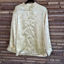 Men's Tang Jacket Vintage Yellow Chinese Huimianii Dragon Size XL