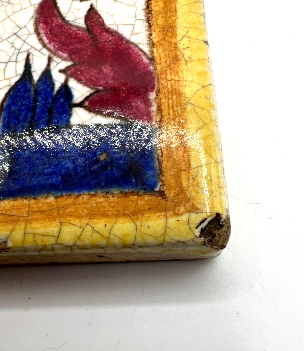 Antique AETCO American Faience European Style Art Tile, Traveler