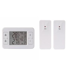Digital Wireless Thermometer Easy Setup with Dual Sensors for Convenience