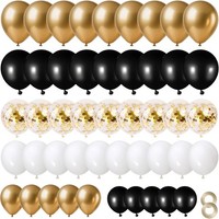 Luftballons Schwarz Gold 70 StüCk Party Dekoration Geburtstag Hochzeit Taufe