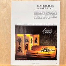 Divano Roche-Bobois 1991 in pelle glamour stampa vintage pubblicità mobili pubblicità arte