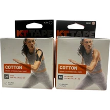 KT Tape Cotton Kinesiology Tape 20 Strips Black & Beige Lot of 2 Boxes NEW