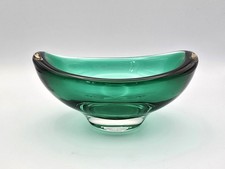 Vintage Whitefriars green glass dish - 9515 - "Eyebath" - 1960s mid century art