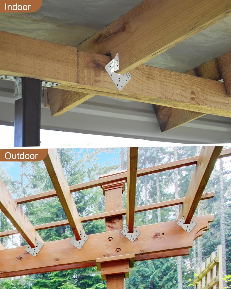 24 Pack Hurricane Ties for Rafters, 18-Gauge Heavy Duty Joist Hangers ...