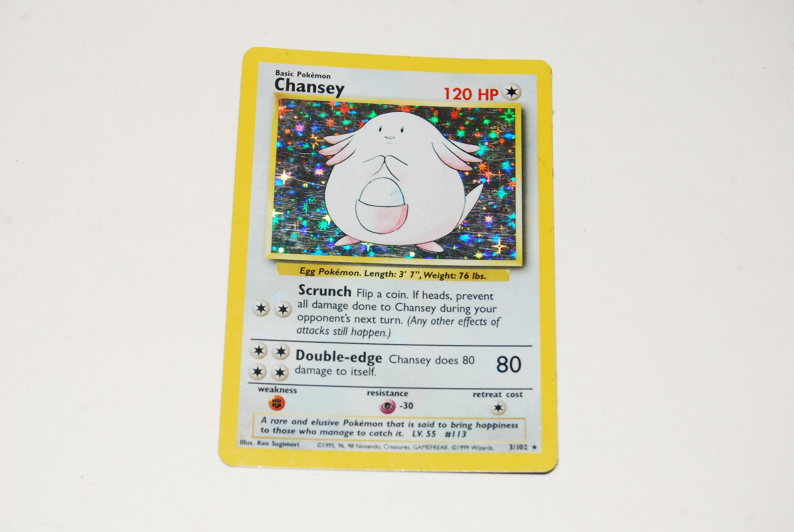CHANSEY 3/102 Base Set Holo 1999 Pokemon Card - LP