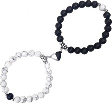 2PCS Magnetic Couple Bracelets Matching His Hers Long Distance Relationship Gift