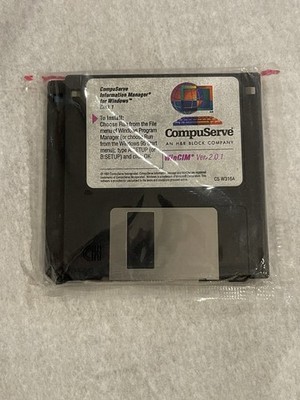 Vintage 1995 CompuServe Information Manager Ver 2.0.1 for Win 3.5'' Disks. Sealed