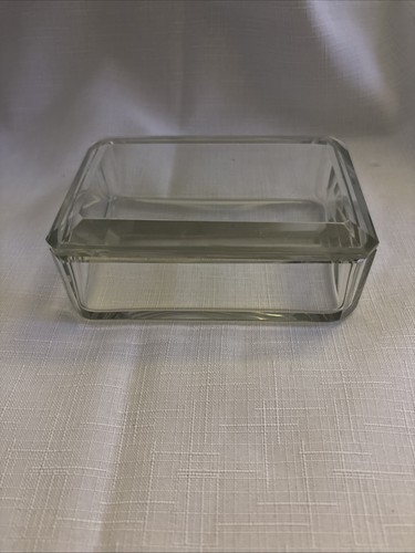 Clear Rectangle Clear Glass Cigarette Box Trinket Box
