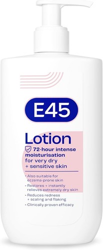 E45 Moisturising Lotion 500 ml for Dry & Sensitive Skin - Long-Lasting Hydration