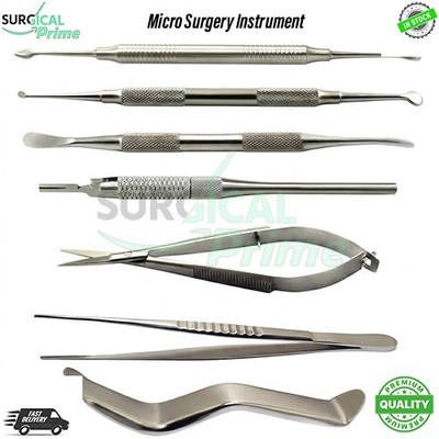 7 Pcs Ophthalmic Micro Surgery Instrument Set - Stainless Steel Eye Surgical Kit