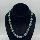 Sterling Silver 925 Turquoise & Mother of Pearl Necklace Southwest 17.75" 44.6g — photo 1