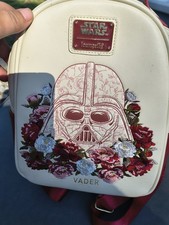 Loungefly Star Wars Darth Vader Cream With Red Embroidered Floral Mini Backpack