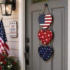 USA 250th Independence Day Wooden Heart   Patriotic 4th of July Decor