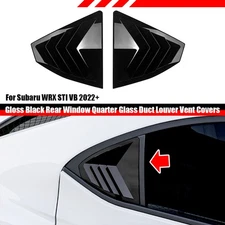 Black Rear Window Quarter Glass Vent Louver Covers For Subaru WRX STI VB 2022+