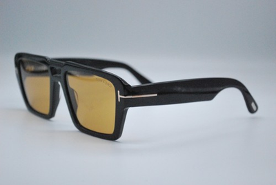 #ad NEW TOM FORD TF 1153 01E BLACK YELLOW AUTHENTIC SUNGLASSES FRAME 56 19 $170.99