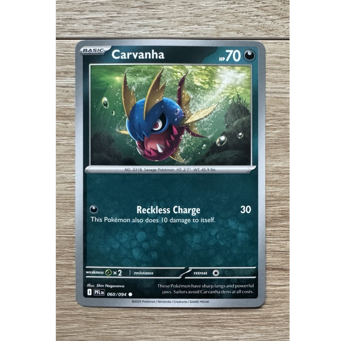 Pokémon Carvanha 060/094 - ME02: Phantasmal Flames Common Regular Card NM