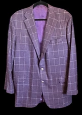 Holland & Sherry Ventura Men's Jacket Suit Coat 42 Heather Purple  45” C 32” L