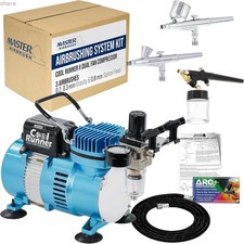 Master Airbrush Cool Runner II Dual Fan Airbrushing System Kit - Air Brush Kit..