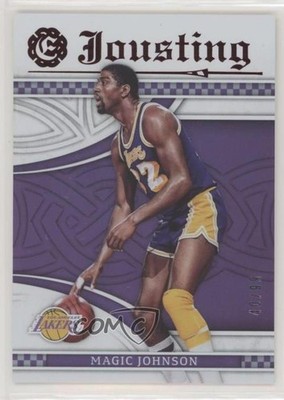 2016-17 Panini Excalibur Jousting Right Red 40/99 Magic Johnson #26 HOF 02v3