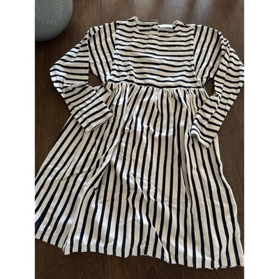 Molo Girls Striped Long Sleeve Dress Sz 11/12 Years