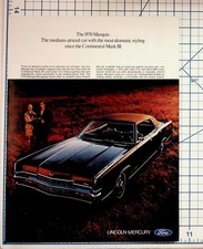 1970 Mercury Marquis Brougham Convertible Car Ad Lincoln Ford Vintage Ephemera