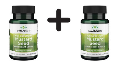 2 x Swanson Full Spectrum Mustard Seed, 400mg - 60 caps (90,83 EUR/kg)