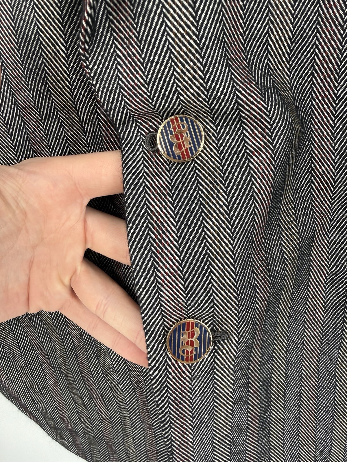 Brioni Tweed Wool Silk Sport Coat Blazer Metal Bu… - image 7