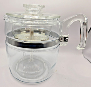 Vintage Pyrex 7759 B 9 Cup Coffee Maker Percolator Complete W/ Inserts RARE
