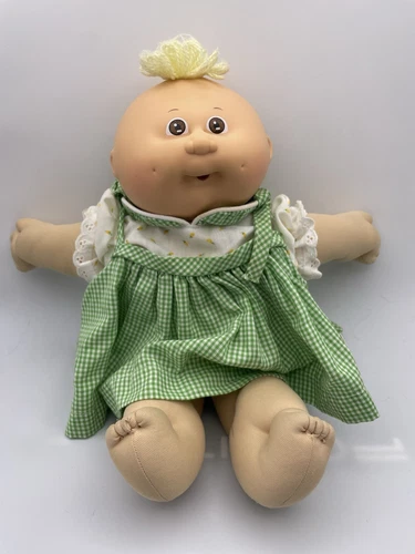 Cabbage Patch Preemie Blonde Hair CPK Dress Shoes Dimples 1984 HM #4 Paci Mouth