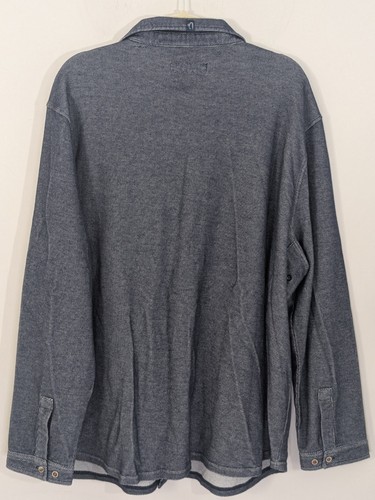 Carbon 2 Cobalt Jacket Shacket Marled Navy Cotton Pockets Button Up Size 2XL - Picture 9 of 9