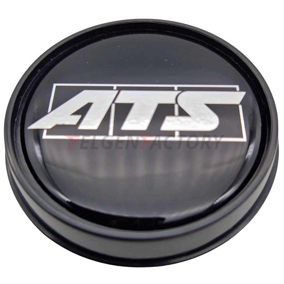 4X ATS Cup Nabendeckel 56mm Schwarz Glanz (N1056) Logo Silber (ATG) - Origina... - Bild 3 von 4