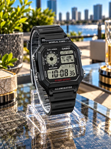 CASIO AE-1200WH-1AVDF MENS ILLUMINATOR ROYALE BLACK CHRONO DIGITAL WATCH *NEW*