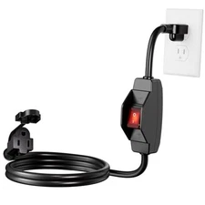 KASONIC 3 Prong Extension Cord with Switch, 1875W 15A Grounded Outlets 6 FT