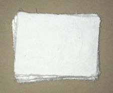 Handmade Paper - 20 sheets - 6"x8" - WHITE - Deckle Edge - Acid Free Natural