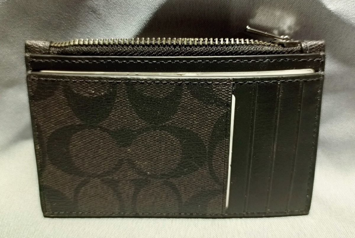 Coach C4281 Black Zip Card Case Signature | eBay Coach C4281 Black Zip Card Case Signature | eBay