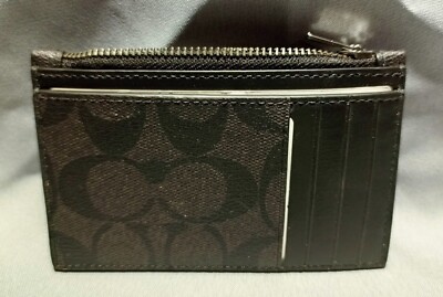 Coach C4281 Black Zip Card Case Signature | eBay Coach C4281 Black Zip Card Case Signature | eBay