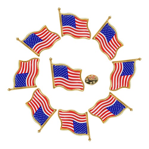 American Flag Pin USA Brooch Metal US Badge Country Lapel United States America - Picture 8 of 8