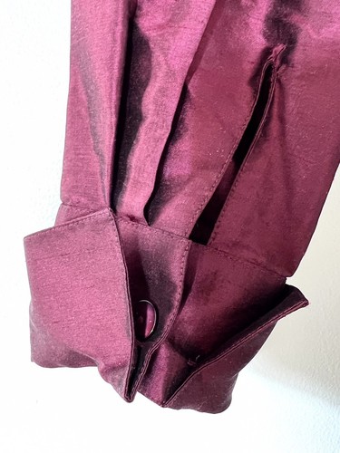 Kate Hill Silk Shantung Jacket Burgundy Size 14 NEW - Picture 3 of 9