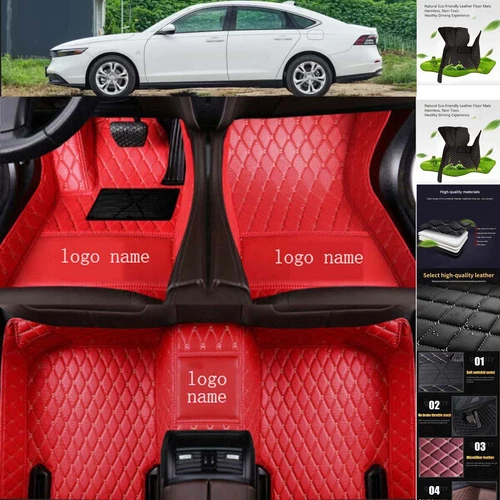 For Honda Accord Car Floor Mats Luxury Custom All Weather PU Leather Carpets - Picture 13 of 35