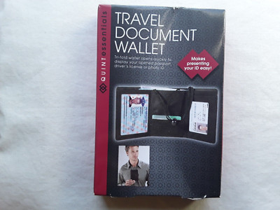 Travel Document Wallet Tri-fold passport photo ID credit card easy airport check