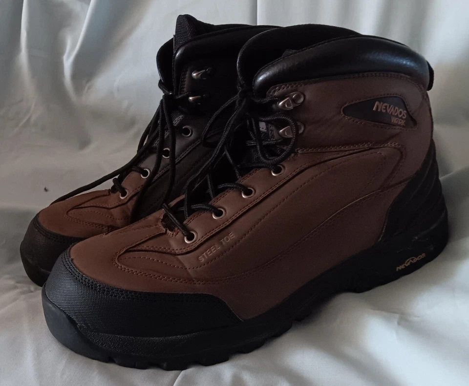 Botas Nevados Puntera de Acero para Hombres 13W Marrón Logo Con Cordones Base Evo Zapatos de Trabajo Foto 2 de 4