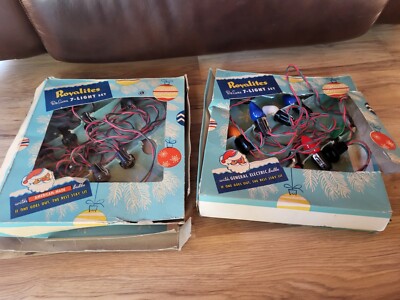 Set Of 2 Vintage Royalites Deluxe 7 Light Set Christmas Tree Lights