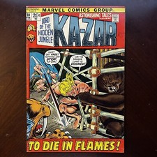 ASTONISHING TALES No. 10 Feb. 1972 feat. KA-ZAR Marvel Comic Barry Smith Art VG