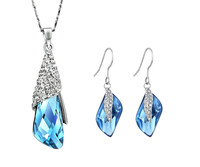 Memory Jewellery® Swarovski Element Blue Crystal Necklace Earring Jewellery Memory Jewellery® Swarovski Element Blue Crystal Necklace Earring Jewellery