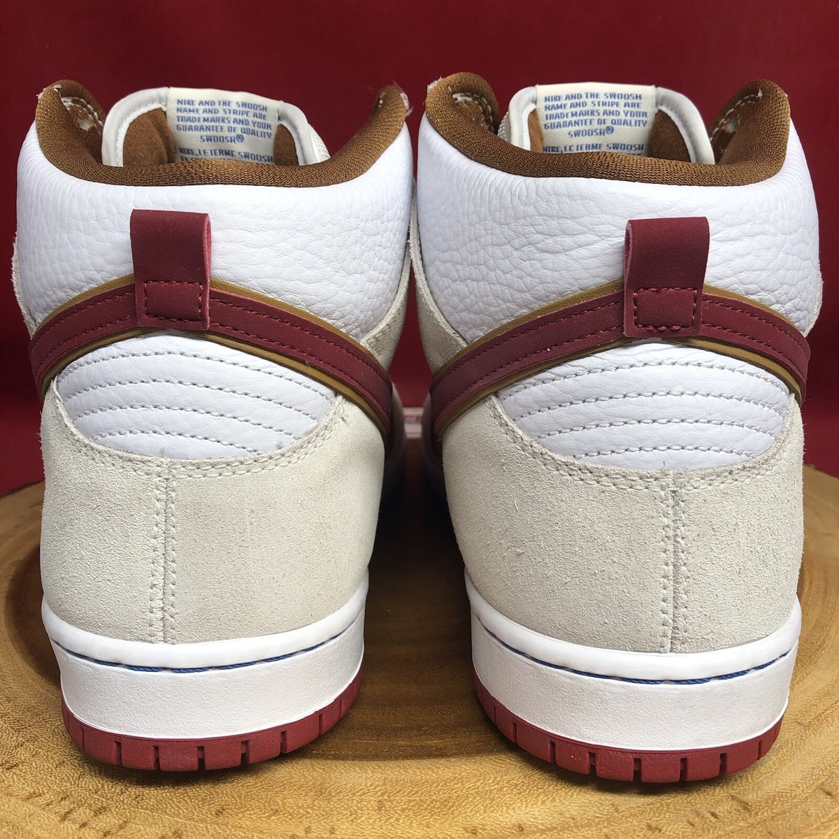 Nike SB Dunk High Pro Crimson Swoosh Sail White Size 11.5 CV9499