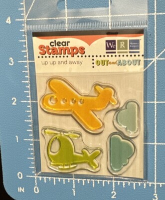 We R Memory Keepers, Up Up And Away, Out and About , Clear Cling Stamp Set